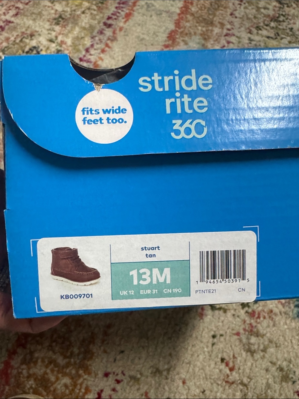 Stride Rite Little Kid’s Brown Leather Hook-and-Loop Ankle Boots Size 13 - Picture 5 of 5